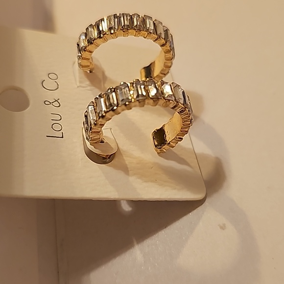 LOU & CO NWT gold and silver stone hoop earrings - Picture 7 of 9